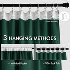 MIULEE Christmas Hunter Green Back Tab Blackout Curtains 102 Inch Long 2 Panels - Image 3