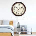 Wall Clock, Bronze Silent Non Ticking Battery Operated Clocks, Decorative - Image 4