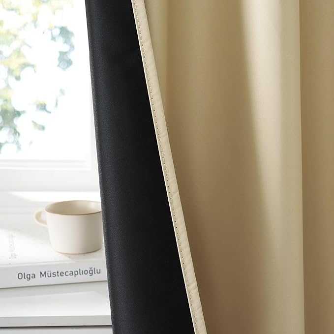 RYB HOME 100% Blackout Basement Curtains 30 inches Long, Heat & UV Blocking - Image 4