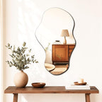 PERFNIQUE Irregular Wall Mirror Asymmetrical Mirror, Cloud Frameless Mirror by PERFNIQUE