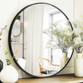 Sunniry Round Mirror 22 inch, Round Wall Mirrors Matte Metal Frame, Circle by Sunniry