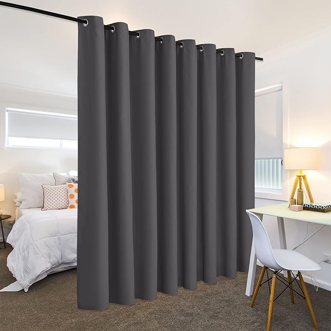 RYB HOME Gift Gray Room Divider Screen Partition, Energy Smart Modern Blackout - Image 3