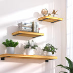 6 Pack - 16 inch Black Hidden L Shelf Bracket Iron Floating Shelf Brackets - Image 5