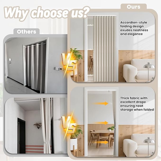 AJAZZ Blackout Accordion Door Curtains - Image 2