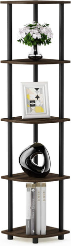 Furinno TURN-N-TUBE Corner Shelf, 5-Tier Corner Bookshelf, Open Storage Shelves by Furinno-FitsYourSpaceFitsYourBudget