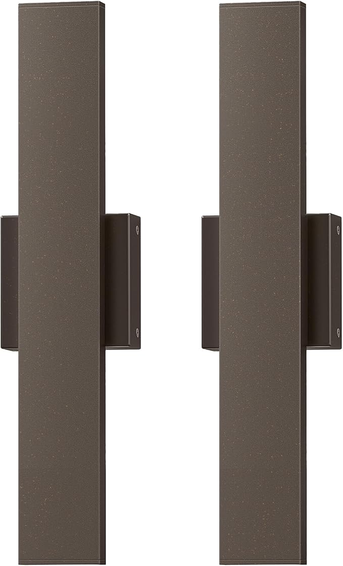 EDISHINE 2 Pack LED Outdoor Wall Lights Dimmable, 15.7" Rectangular Modern - Image 9
