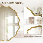 VooBang Gold Scalloped Circle Mirror, Hanging Leaning - Image 5
