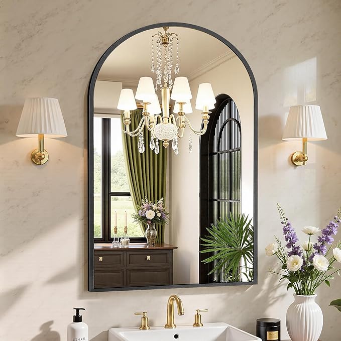 Sweetcrispy 24"x36.5" Arched Black Bathroom Mirrors - Image 7