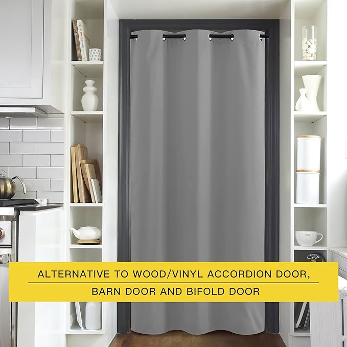 NICETOWN Faux Folding Accordion Doors, Front Door Curtains, Privacy Blackout - Image 4