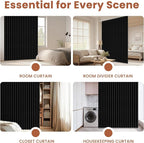 AJAZZ Blackout Accordion Door Curtain 98"x84" Black - Image 5