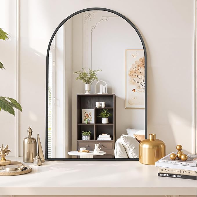 Arched Wall Mirror 36x24 Inch Black Bathroom Vanity Mirror - Image 6