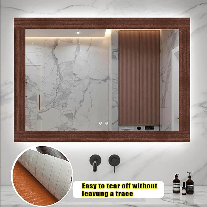 Teemall 10M Black Wood Grain Removable PVC Waterproof Border Wall Decor - Image 6