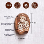 Indian Shelf 6 Lb- 6 Pieces Decorative Wood Adhesive Wall Hooks–Boho Peel and - Image 7