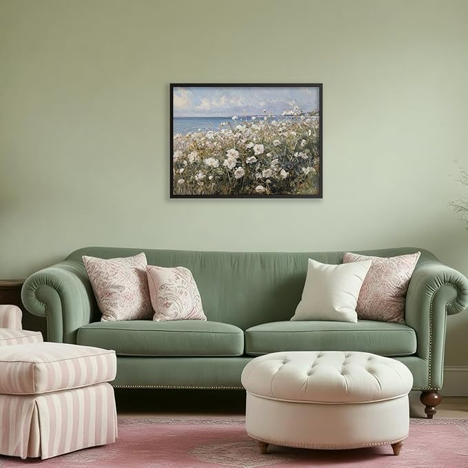 Nature Landscape Wall Art Coastal Wildflower Poster 16X24 inch Black Framed - Image 6
