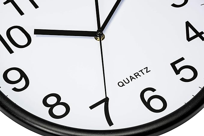 Bernhard Products Black Wall Clock, Large 13-Inch Silent Non Ticking Quartz - Image 2