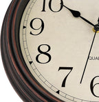 Foxtop 14 Inch Wall Clock Battery Operated Silent Non-Ticking Round Classic - Image 8