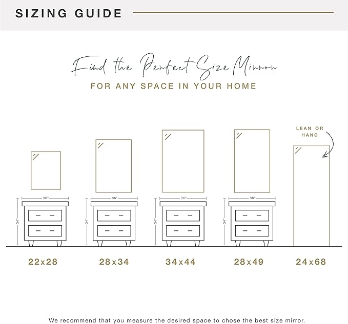 MCS Simplicity 21.5x25.5 Large Wall Mirror, Vertical & Horizontal Wall Hanging - Image 7