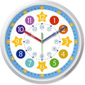 XFM Blue Kids Wall Clock 8 Inch Silent Non Ticking Quartz Battery Operated by XFMWallClock