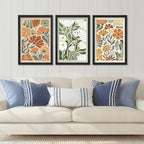 YWJKWLGS Mid Century Boho Wildflower Wall Art Set of 3, 11x16 Inch Black Framed - Image 4