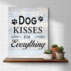 Funny Farmhouse Dog Canvas Wall Art Decor Dog Kisses Fix Everything Rustic Sign - Image 4