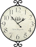 24 Inch Large Farmhouse Wall Clock, Wrought Iron Frame - Image 7