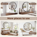 NEWBULIG 24 Inch Round Wall Mirror, Bathroom Mirror - Image 6