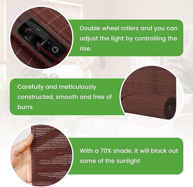 Bamboo Blinds Easy to Install Bamboo Shades - Image 2