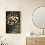 AtterrirArt Framed Vintage Bathroom Wall Art, Moody Roses Botanical Canvas - Image 5