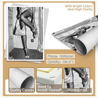 High Fashion Poster Trendy Black and White Wall Art Retro Girl Room Decor - Image 7