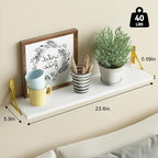 YGEOMER White Floating Shelves for Wall, Farmhouse 23.6 Inch Wall Shelves for - Image 3