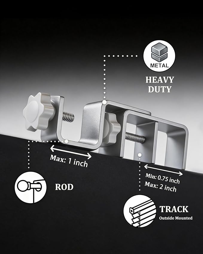 Mimiio No Drill Curtain Rod Brackets - Image 5