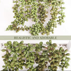 Floweroyal 2pcs Artificial Succulents Hanging Plants 12.2'' Fake String of - Image 4