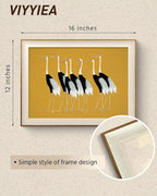 VIYYIEA Framed Wall Art for Living Room, Cranes Canvas Prints, Vintage Home - Image 4