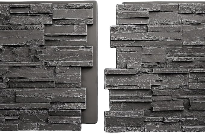EverStone Cascade Faux Stone Panel, 48 5/8"W x 24 3/4"H x 1 1/4"D, Graphite - Image 10