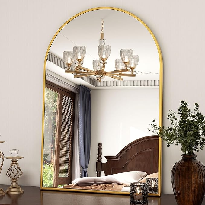 XRAMFY 24"x36" Gold Arched Bathroom Mirror - Image 7