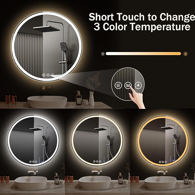 LED Bathroom Mirror 22 Inch Round Bathroom Mirror - Image 3