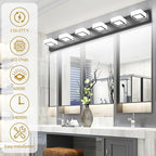 Ralbay Black Bathroom Vanity Lights 48inch Metal Acrylic LED Modern Bathroom - Image 5