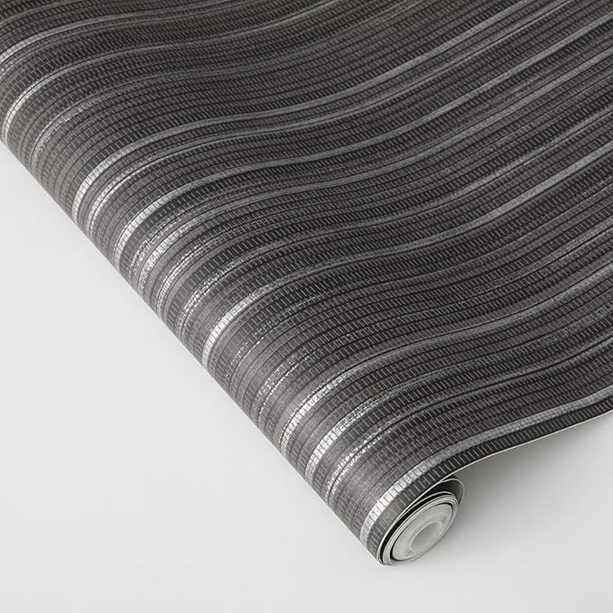 Tempaper Black Linen Grasscloth Removable Peel and Stick Wallpaper, 20.5 in X - Image 5
