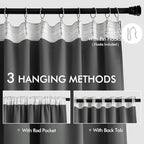 MIULEE Back Tab Grey Blackout Curtains 90 Inch Long 2 Panels Set - Image 3