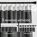 MIULEE Back Tab Grey Blackout Curtains 120 Inch Long 2 Panels Set - Image 3