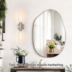 Indoi Brushed Nickel Wall Sconces, Hardwired Bathroom Sconces Vanity Light - Image 5