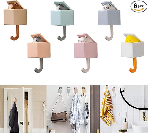 6Pcs Cute Creative Cat Coat Hook by FUZSKWID