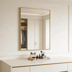 Bathroom Mirror for Wall, 30x40 Inch Metal Framed Mirror, Brushed Gold - Image 3