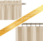 NICETOWN Beige Velvet Curtains 63 inches 2 Panels Set, Thermal Insulated Heavy - Image 3