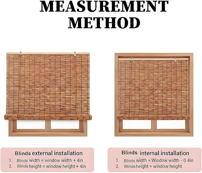 Blackout Bamboo Roller Shades for Outdoor Patio Reed Roll Up Blinds 24" 36" 48" - Image 8