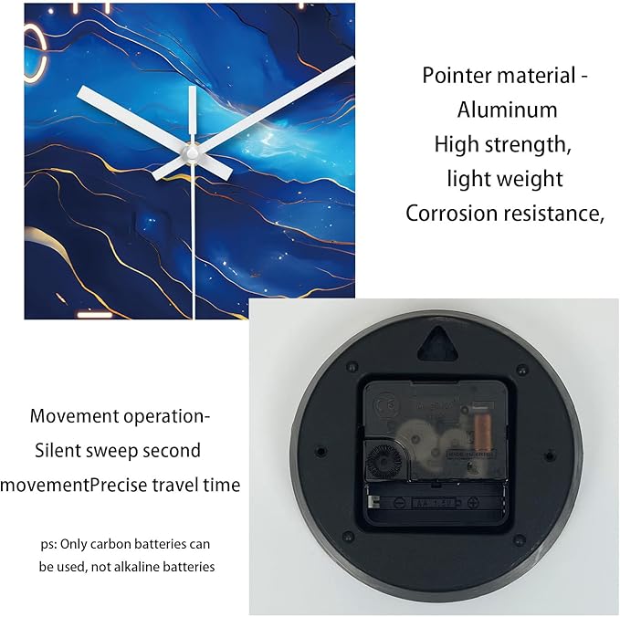 Glass Wall Clocks Battery Operated 14 Inch Modern Abstract Wall Clock - Image 7