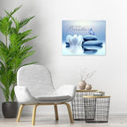 EOBTAIN Zen Framed Wall Art 20x16 Inches Blue Butterfly and Water Lily Flower - Image 4