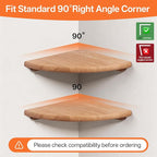 Gieanoo Corner Floating Shelf 9inch Solid Oak Wood Floating Corner Shelf - Image 6