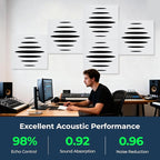 6 Pack Acoustic Wall Panels Self-Adhesive, 23.6" x 23.6" x 0.5" Acoustic Panels - Image 2