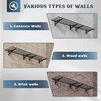 Jusgym 2 Pack Heavy Duty Garage Wall Shelving Set, Wall Mounted Garage Shelves - Image 3